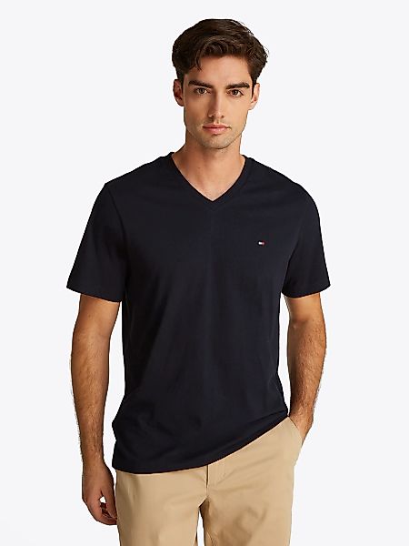 Tommy Hilfiger "ESSENTIAL V-NECK TEE mit V-Ausschnitt und Markenlabel" unif günstig online kaufen