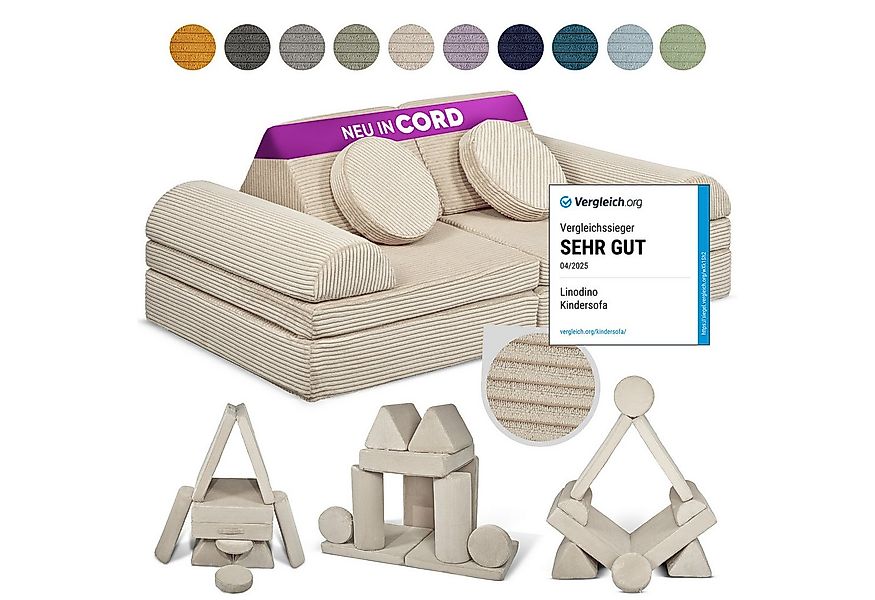 Linodino Kindersofa Spielsofa I Schaumstoff Stapelsteine für Kinder I Kinde günstig online kaufen