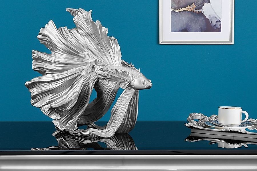 riess-ambiente Tierfigur CROWNTAIL 35cm silber (Einzelartikel, 1 St), Wohnz günstig online kaufen