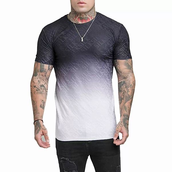 Siksilk Jacquard Fade Print Gym Kurzärmeliges T-shirt XL Black / White günstig online kaufen