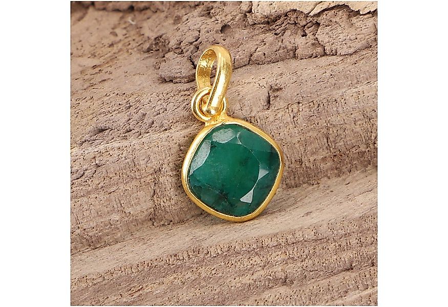 Guru-Shop Kettenanhänger Vergoldeter Anhänger mit geschliffenem.. günstig online kaufen