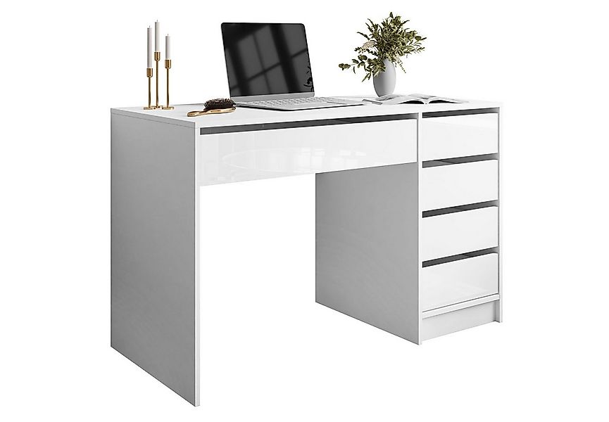 Lookway Schminktisch MADA GLOSS Schreibtisch mit Schubladen und Hochglanz F günstig online kaufen