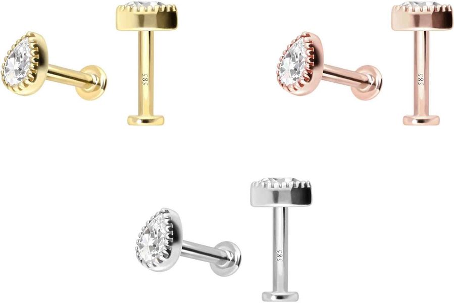 PIERCINGLINE Piercing-Set 14 Karat Gold Labret günstig online kaufen