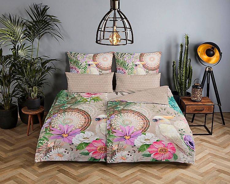 hip Wendebettwäsche "Indah" 2 Stk. tlg. Mako-Satin, 135x200, Reißverschluss günstig online kaufen