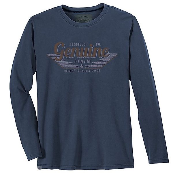 redfield Langarmshirt XXL Langarmshirt Vintageprint von Redfield, blau used günstig online kaufen