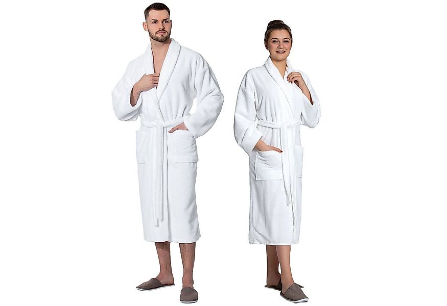 ZOLLNER Unisex-Bademantel, 100% Polyester-Velours / 100% Baumwolle, Schalkr günstig online kaufen