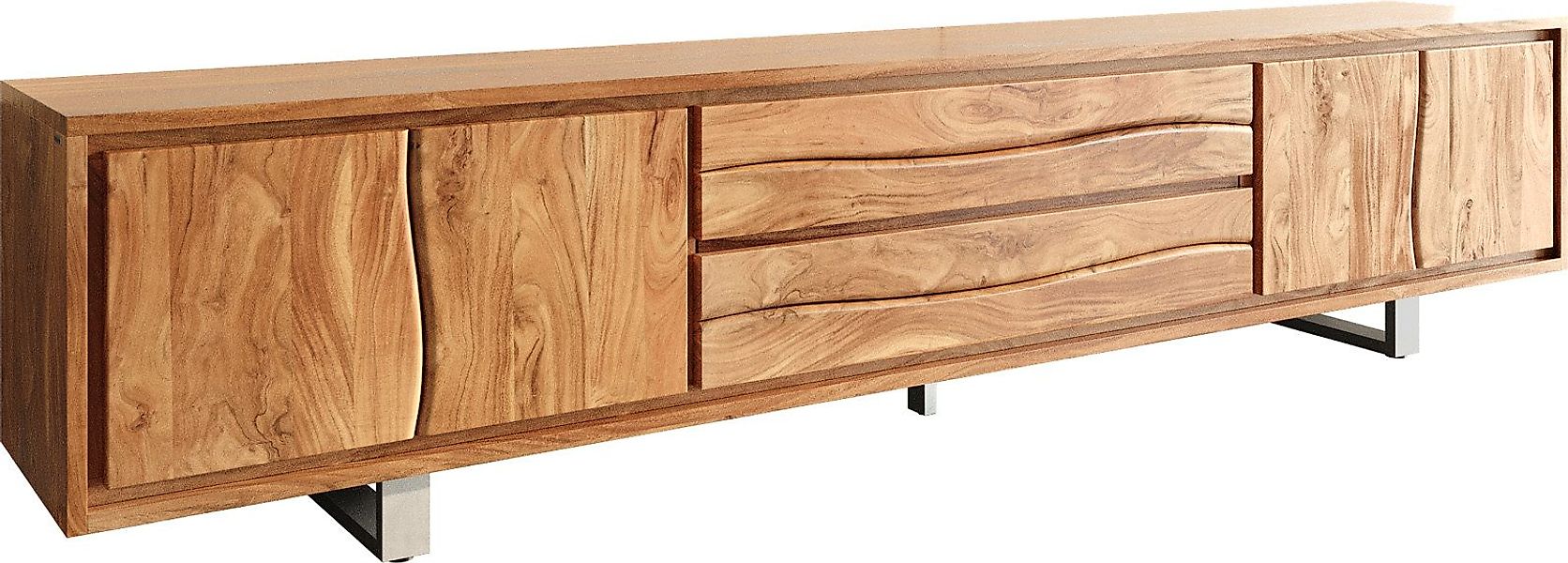 DELIFE Lowboard Live-Edge, Akazie Natur 300 günstig online kaufen