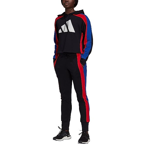 Adidas Big Logo Trainingsanzug L Black / Vivid Red / Bold Blue günstig online kaufen