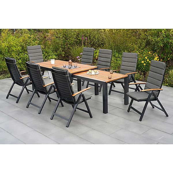 Merxx Astros Set 17-tlg. Flex-Gartentisch Ausziehbar 180/300 x 100 cm günstig online kaufen