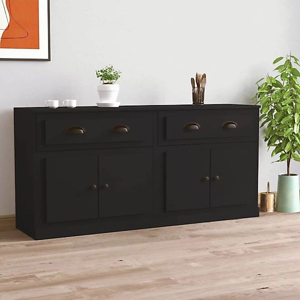 Vidaxl Sideboards 2 Stk. Schwarz Holzwerkstoff günstig online kaufen