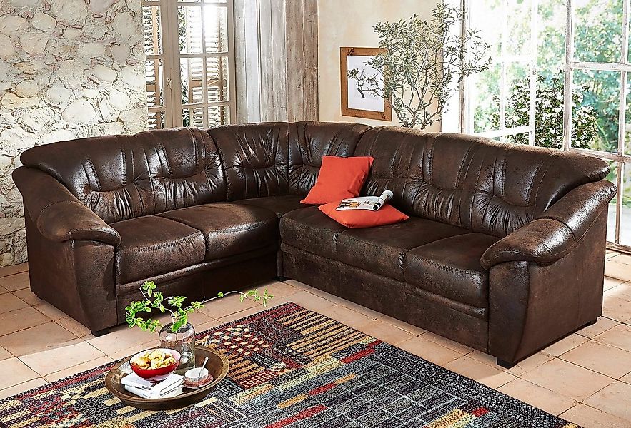 Home affaire Ecksofa "Savona L-Form, B: 262 cm" mit Federkern günstig online kaufen