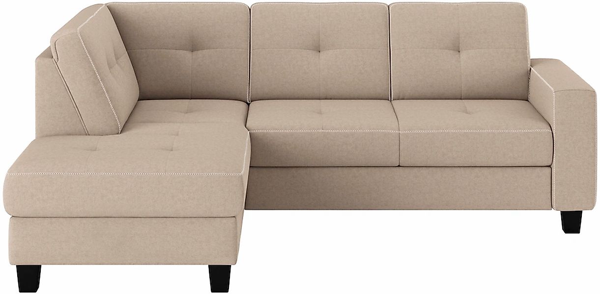 Places of Style Ecksofa "Varese", Kreuznaht in beige günstig online kaufen