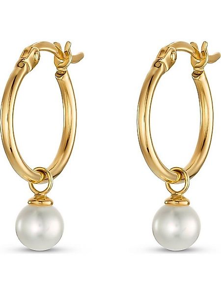 CHRIST Paar Creolen CHRIST Damen-Creolen 375er Gelbgold Süßwasserperle (Paa günstig online kaufen