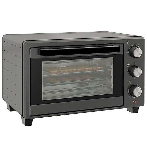 HOMCOM Minibackofen Metall Edelstahl Grau 46,4L x 38B x 28,5H cm günstig online kaufen