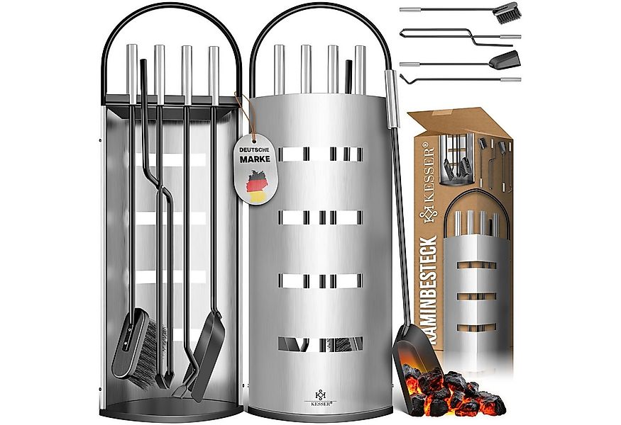 KESSER Kamingarnitur Kaminzubehör 5-teiliges Kaminbesteck Set aus Metall, ( günstig online kaufen