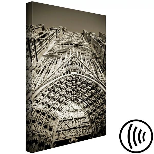 Wandbild Kathedrale Notre Dame - Schwarzweiß-Foto von der Paris-Architektur günstig online kaufen