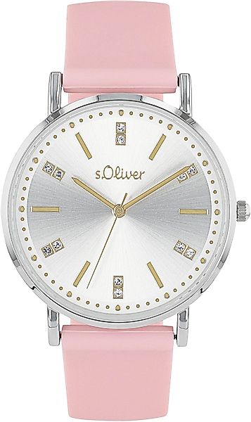 s.Oliver Quarzuhr 2038366, Armbanduhr, Damenuhr, Kristallsteine, günstig online kaufen