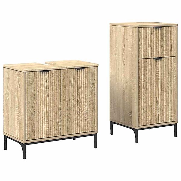 vidaXL Badezimmer-Set Badezimmermöbel-Set 2 pcs Sonoma-Eiche günstig online kaufen