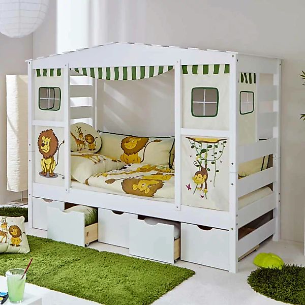 Kinderbett im Dschungel Design Schubladen günstig online kaufen