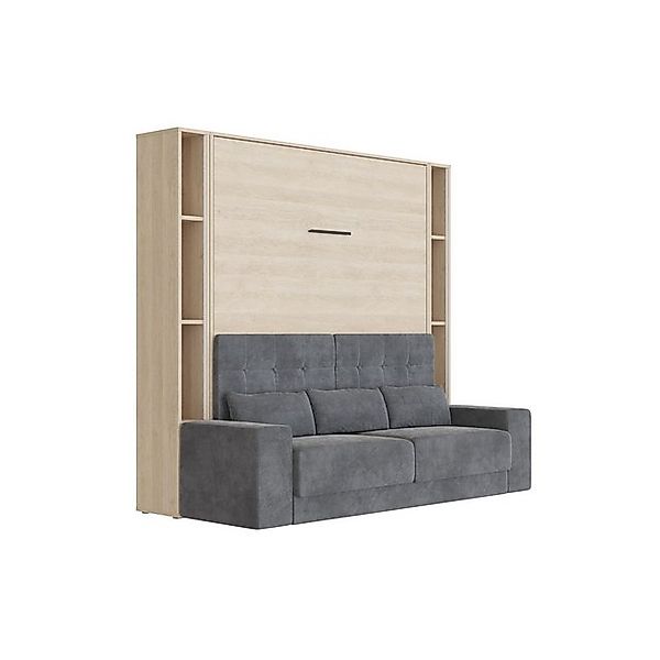 SMARTBett Schrankbett SchrankbettSet mit Sofa M1 160x200 + 2 Standregale in günstig online kaufen