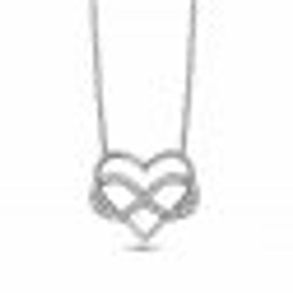 Anhänger mit Kette 925/- Sterling Silber Infinity Herzkette günstig online kaufen