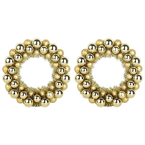 vidaXL Weihnachtsballkränze 2 Stk Gold 33 x 33 x 7 cm Polystyrol 42019681 günstig online kaufen