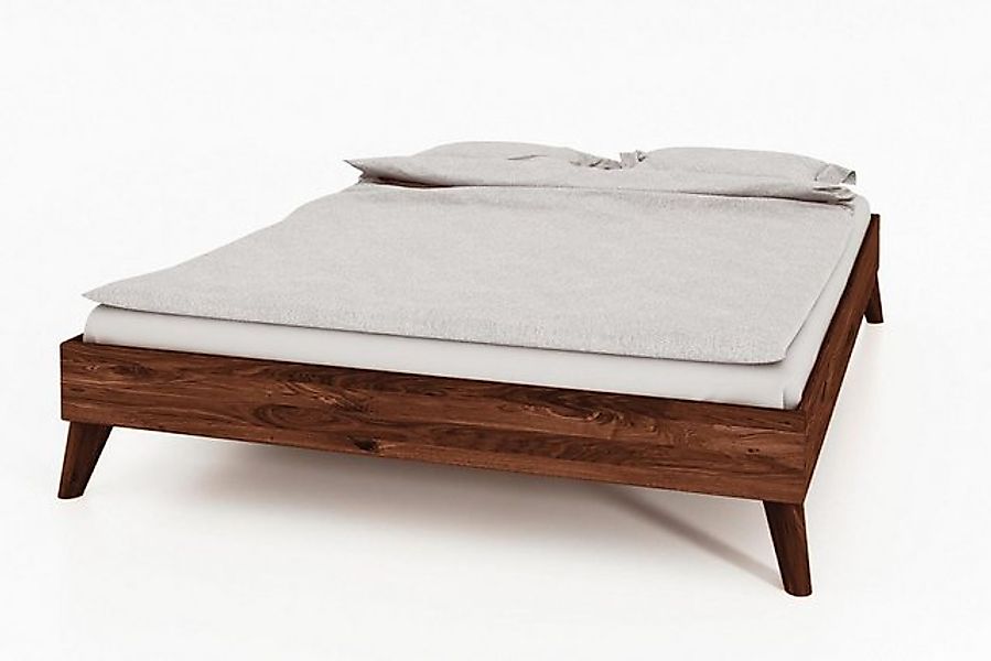 Natur24 Einzelbett Bett Gerg 3 Wildeiche massiv 160x200cm ohne Kopfteil mit günstig online kaufen