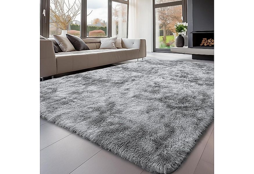 LuxusKollektion Hochflor-Teppich Teppich Hochflor Grau 200x300 Batik Hellgr günstig online kaufen