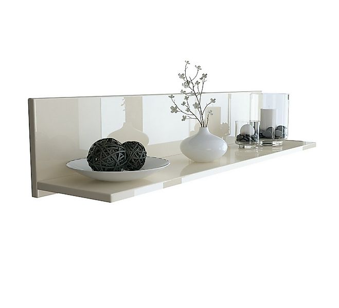 Vladon Wandregal Skadu, Schweberegal, Creme Hochglanz (97,5 x 18,5 x 18,5 c günstig online kaufen