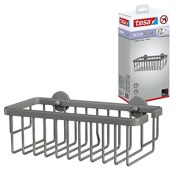 tesa Duschregal »MOON Duschkorb ohne Bohren - 9,2 x 25 x 12,5 cm« Packung, günstig online kaufen