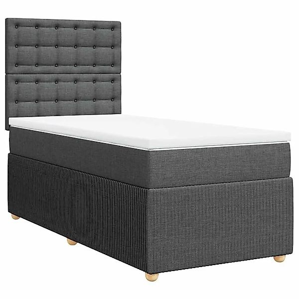 vidaXL Boxspringbett mit Matratze Dunkelgrau 100x200 cm Stoff 3294282 günstig online kaufen