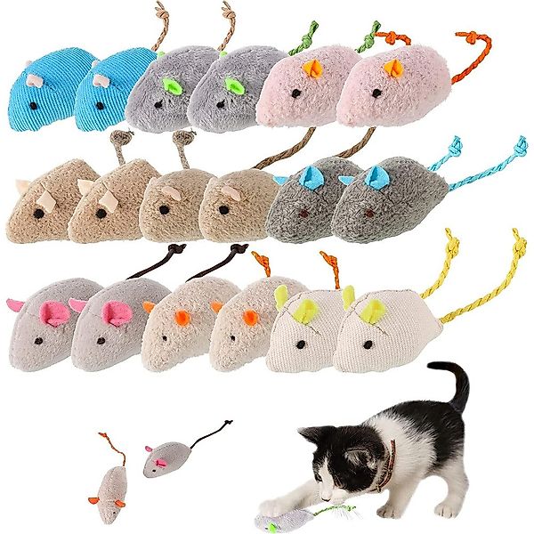 NUODWELL Tierkuscheltier Katzenminzen Spielzeug Plüsch Maus, günstig online kaufen