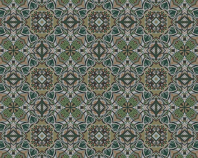 Fototapete "Mosaic II Green" 4,00x2,50 m / Strukturvlies Klassik günstig online kaufen