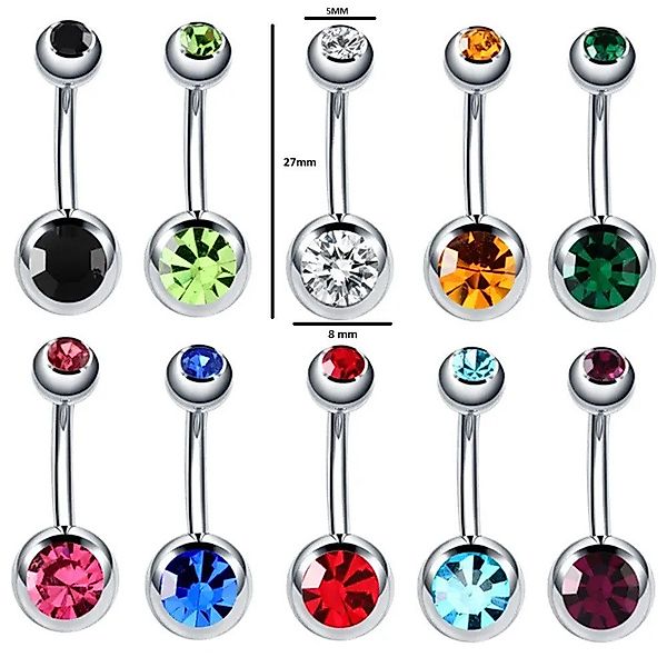Eyecatcher Bauchnabelpiercing Bauchnabel Piercing mit Edelsteinen günstig online kaufen
