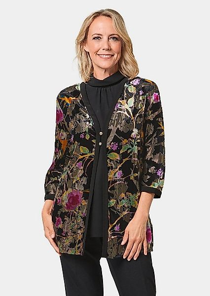 GOLDNER Blouson Kurzgröße: Ausbrennerjacke mit floralem Muster Viskosejacke günstig online kaufen