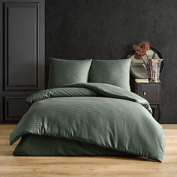 Nordqueen Bettwäsche Nordqueen Satin Gestreift Bettwäsche, günstig online kaufen