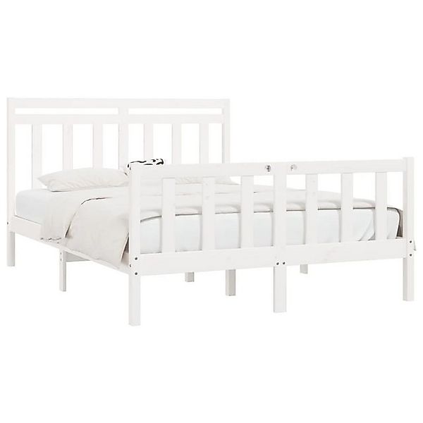 vidaXL Bett Massivholzbett Weiß Kiefer 120x200 cm günstig online kaufen