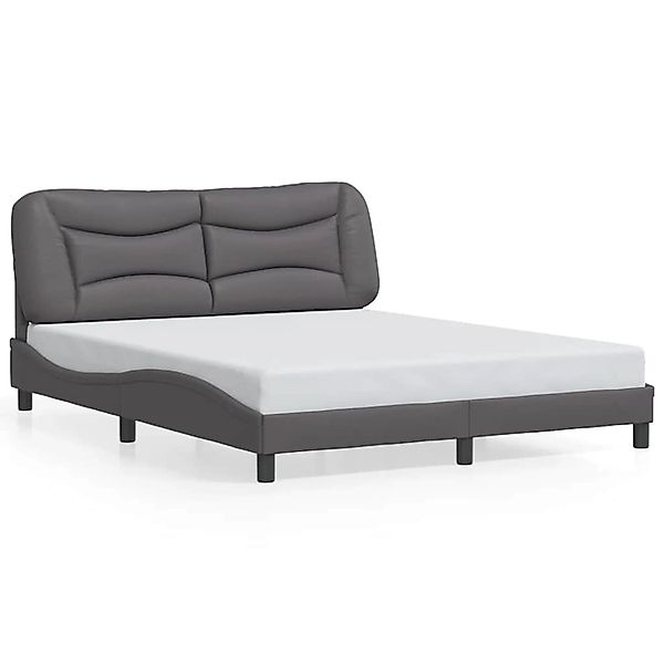 vidaXL Bettgestell ohne Matratze Hvar Grau 160x200 cm Kunstleder 3208012 günstig online kaufen