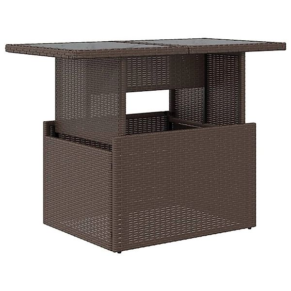 vidaXL Gartentisch mit Glasplatte Braun 100x55x73 cm Poly Rattan 366208 günstig online kaufen