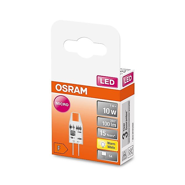 OSRAM PIN Micro LED-Stiftsockel G4 1W 100lm 2.700K günstig online kaufen