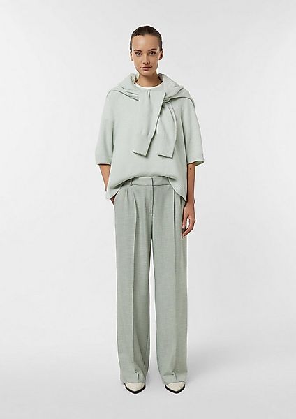 comma Chinos Hose Wide-Leg-Hose mit Struktur und Bundfalten günstig online kaufen