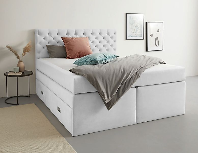Home affaire Bett "Boxbett Alvi mit Schubladen, Taschen-Federkernmatratze" günstig online kaufen