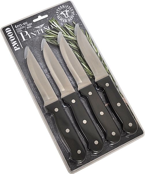 PINTINOX Steakmesser »P.Wood«, (Set, 4 tlg.), aus rostfreiem Stahl, Griff a günstig online kaufen