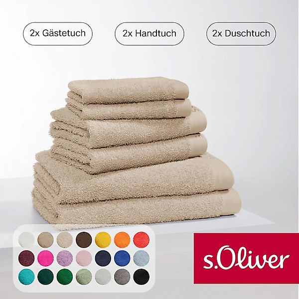 s.Oliver Handtuch Set »s.Oliver, Premium Qualität, 600 gr/m²«, (Set, 6 St., günstig online kaufen