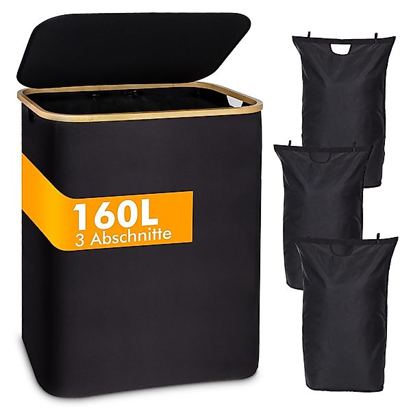 QUBEBU Wäschekorb 160 L mit Deckel, günstig online kaufen