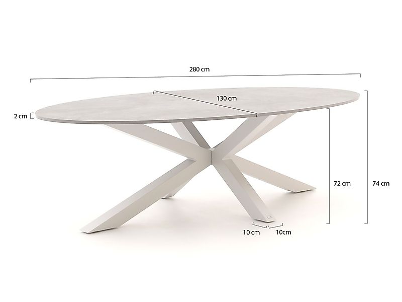 Bellagio Induno Ellips Gartentisch 280x130 cm günstig online kaufen