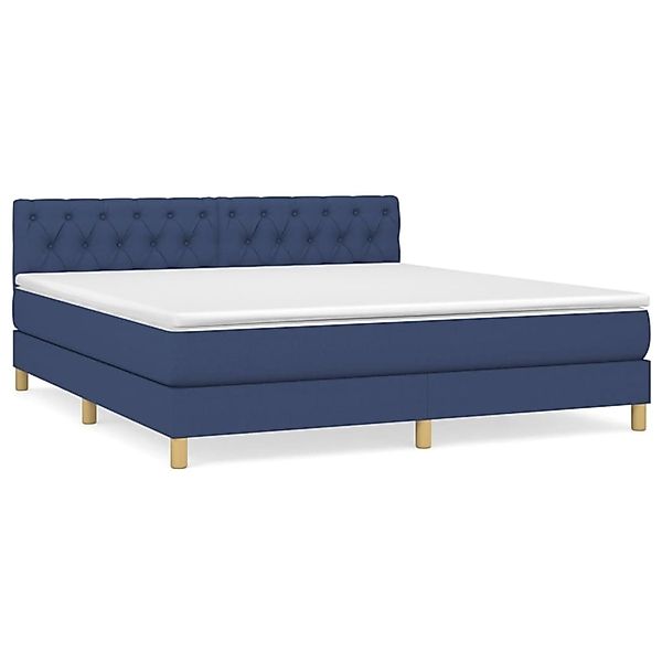 vidaXL Boxspringbett mit Matratze Blau 160x200 cm Stoff1389634 günstig online kaufen