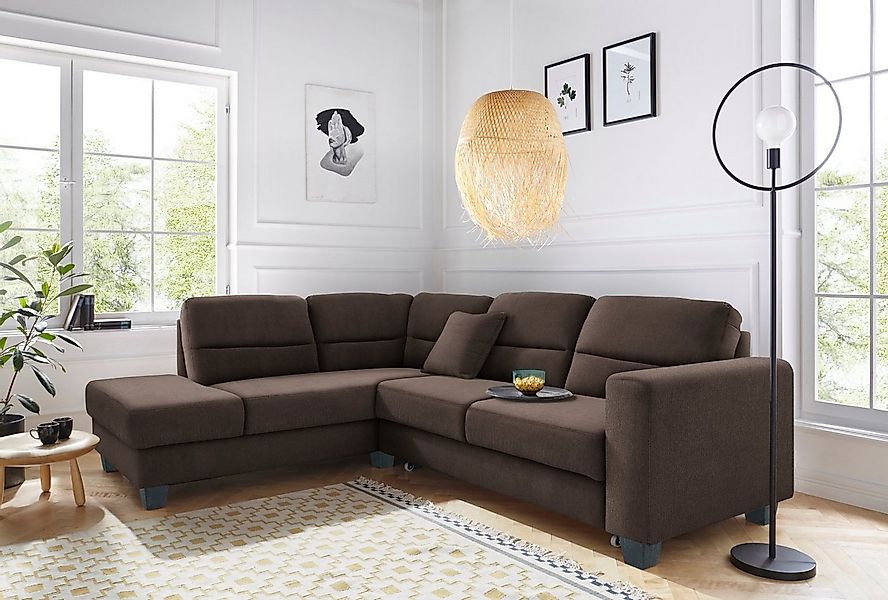 TRENDMANUFAKTUR Ecksofa Chamber, zeitlos und modern, hoher Sitzkomfort, L-F günstig online kaufen