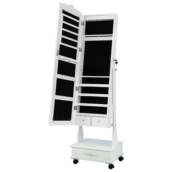 COSTWAY Schmuckschrank mit Spiegel & LED,Schubladen,auf günstig online kaufen