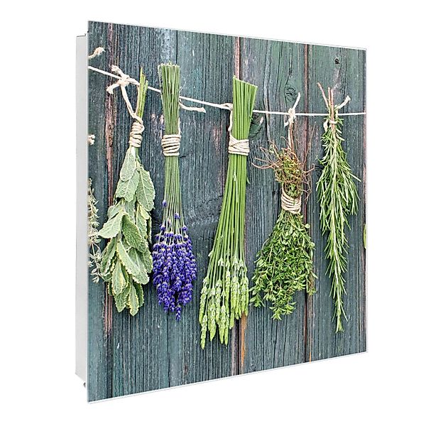 Banjado Großer Schlüsselkasten Glas 30x30cm Weiß Scharnier Links 50 Haken B günstig online kaufen